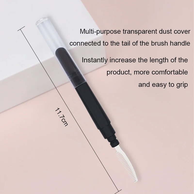 High Quality Wholesale Black Head Plastic Handle Silicone Eyelash Brush Eyelash Comb