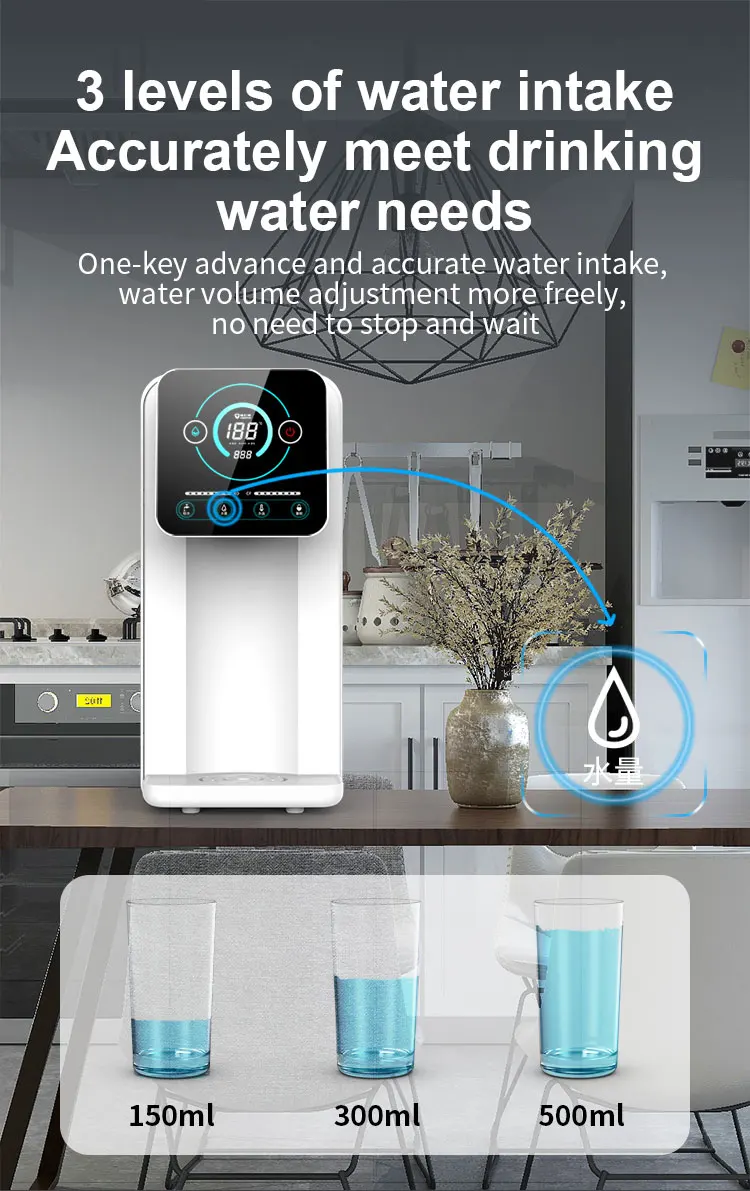 Domestic Counter Top Small Home Pure Water Purification Filter Purifier Mini Water Osmosis Dispenser With Hot Cold Taps