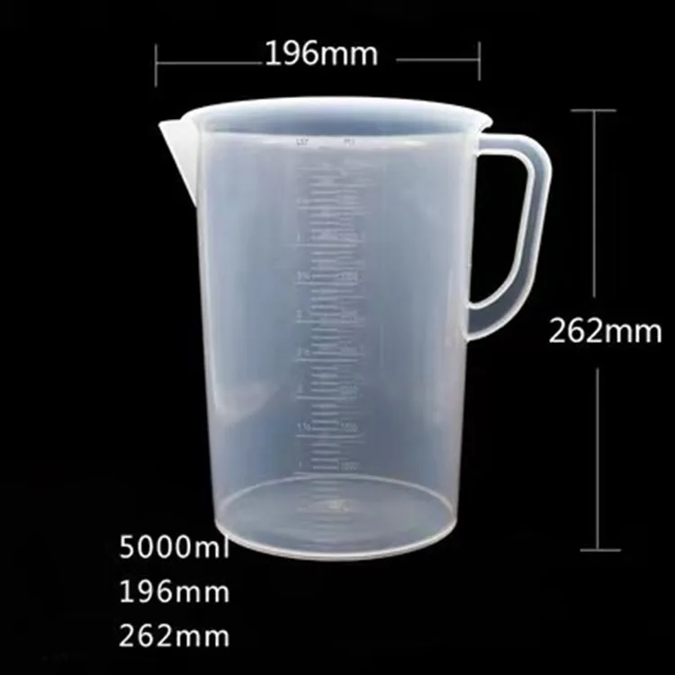 Lab Plastic Measuring Beaker Cup With Handle With Graduated