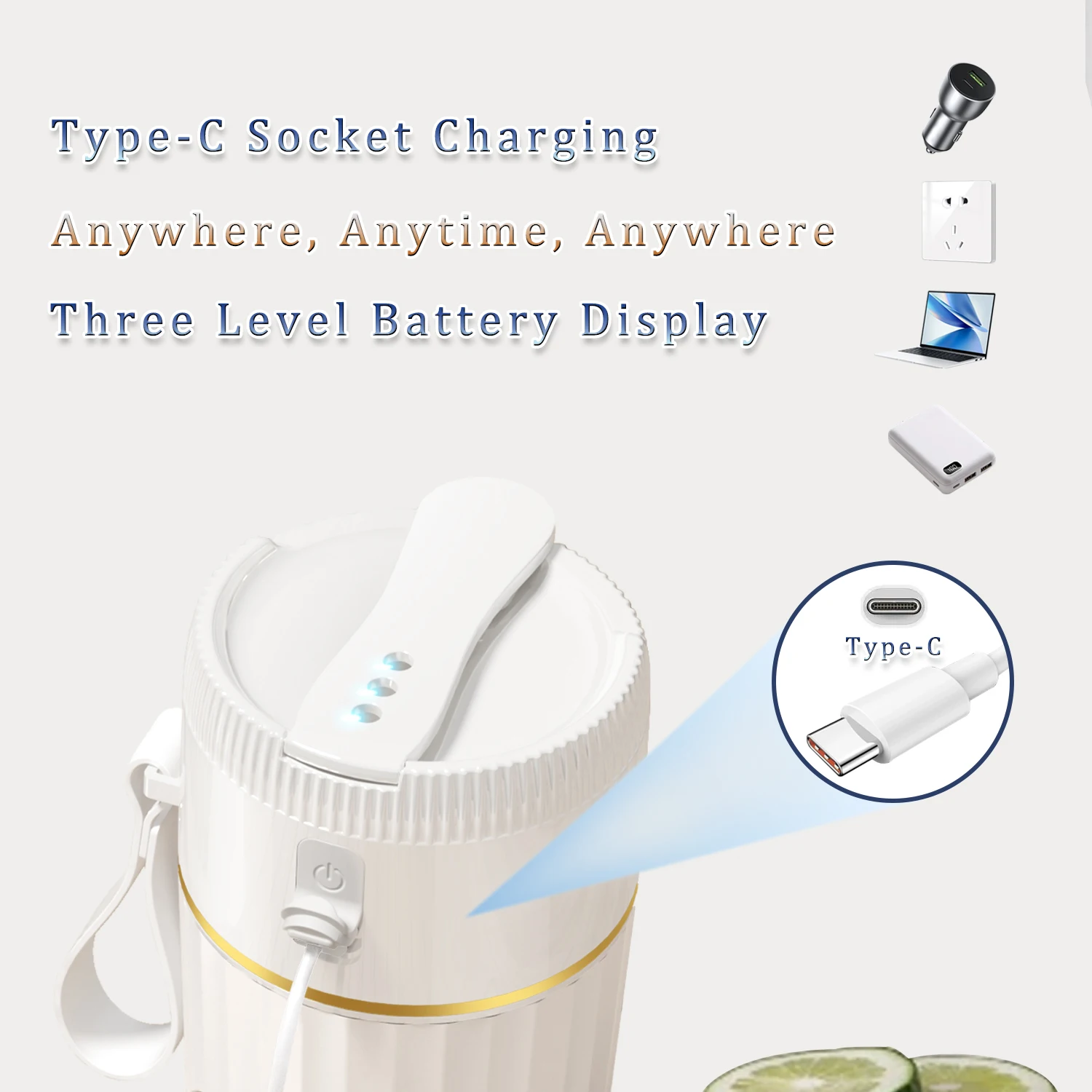 Wholesale Electric Fruit Orange Smoothies Juicer Extractor Machine Mini Handheld Portable USB Wireless Citrus Blender And Juicer