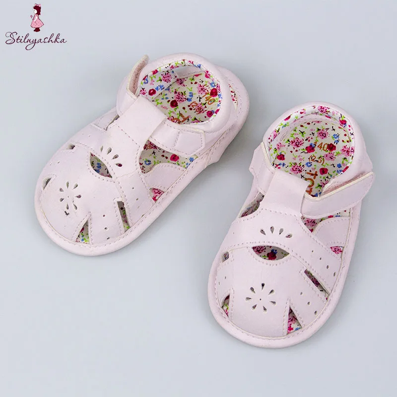 Fancy pink color kids girls shoes summer baby girl sandals 1-3 years old
