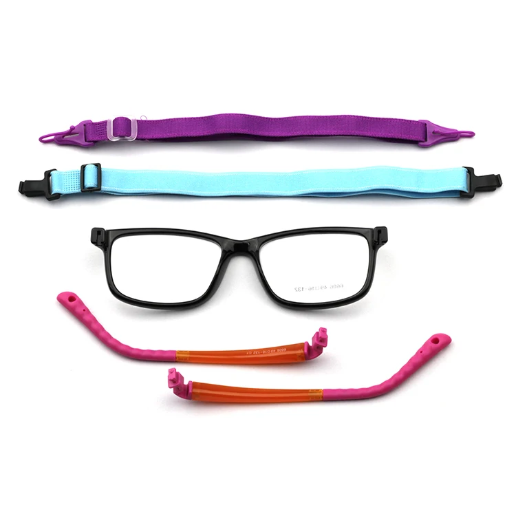 Dual Colors, High Classic, Flexible Hingeless, Elastic Cord, Environmental, Candy Color kids glasses optical frame