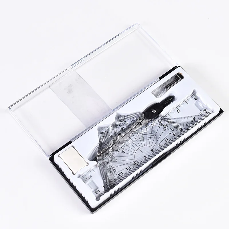 Ruler compass math set school stationery student math tools office supplies