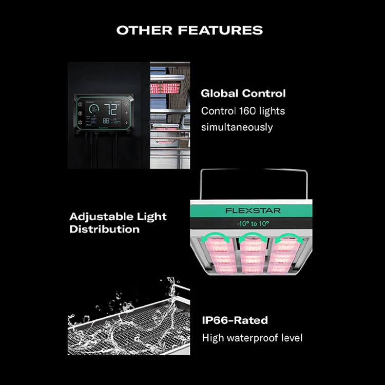 Flexstar 730 watt 1200 watt 5-year Warranty Smart Controller Greenhouse Grow Lights