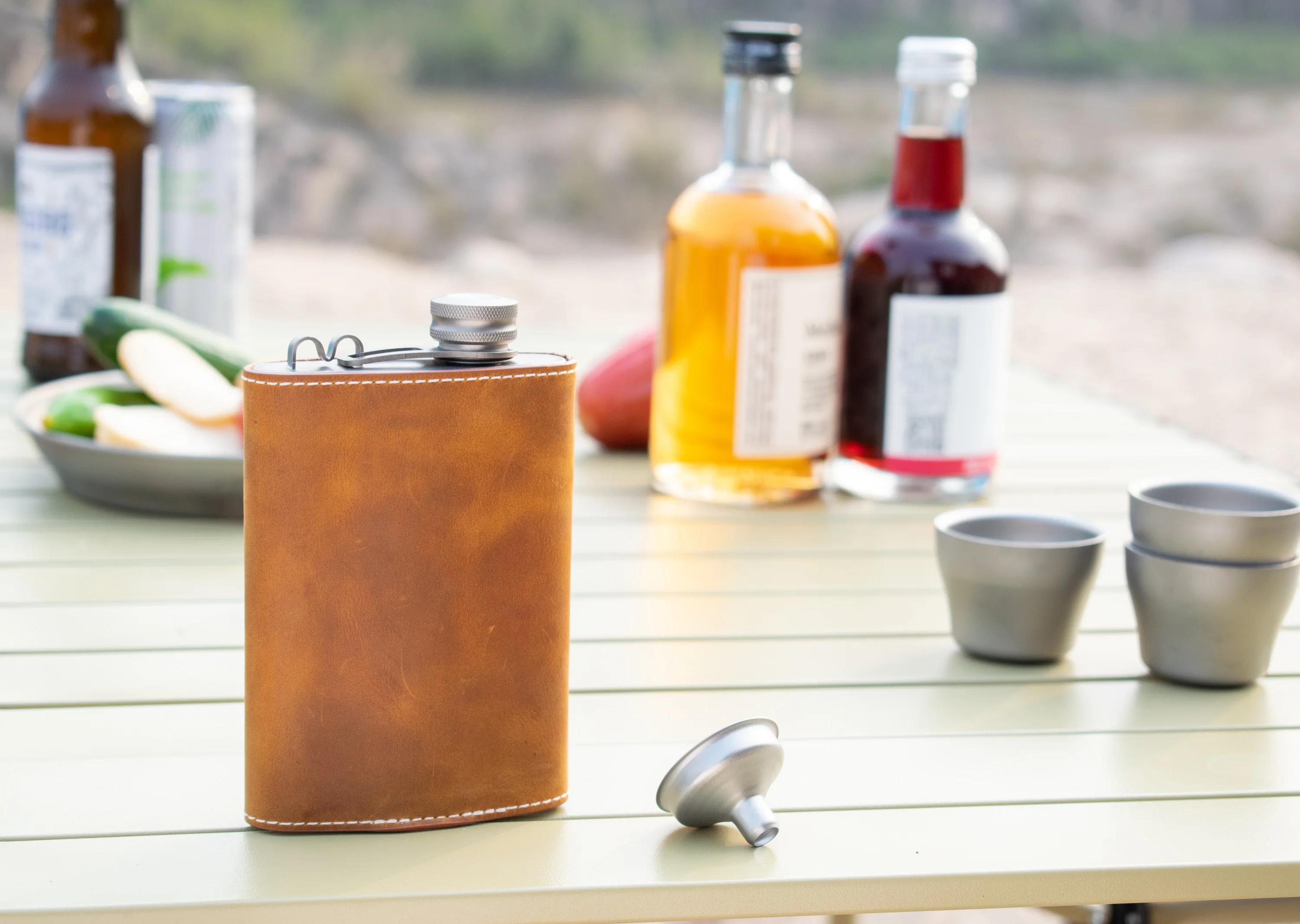 Titanium hip flask 9oz 260ml wine bottle liquor ultralight titanium flask