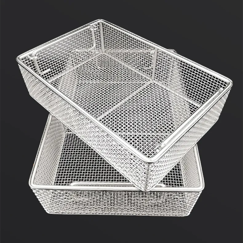 surgery instrument basket welded wire mesh customized size with lik an lock metal basket