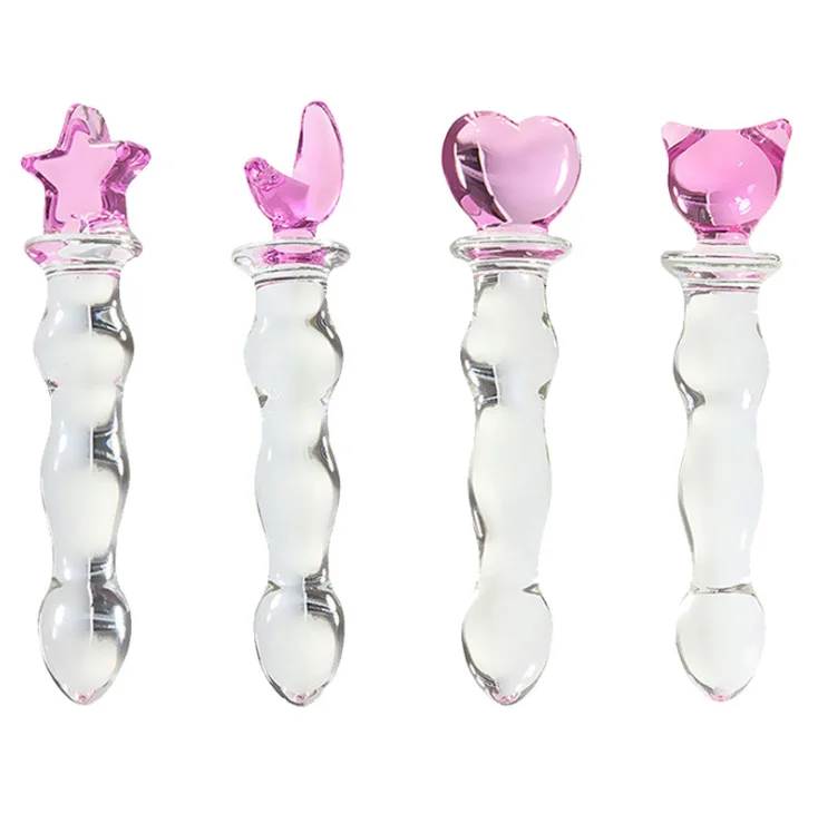 Dildo Anal Glass Adult Sex Toys Borosilicate Pyrex Wand Heart Shape Crystal Glass Dildo For Women