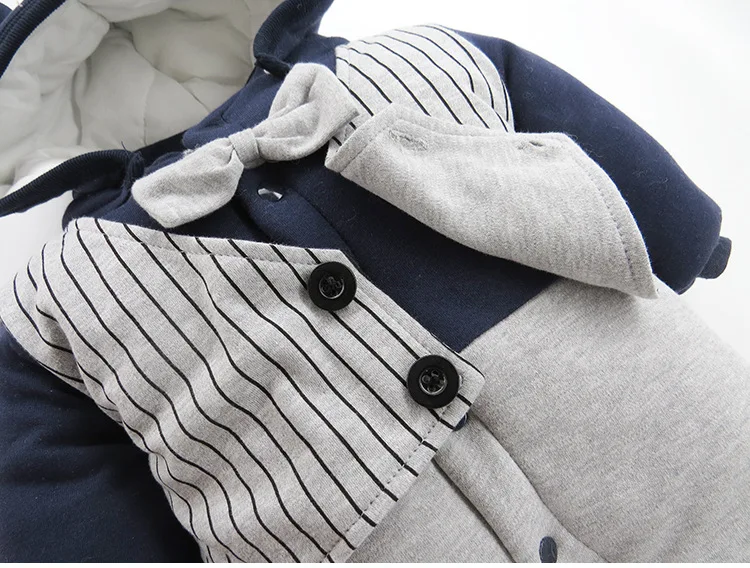 
Newborn Baby Cartoon Bear Snowsuit Warm Fleece Hooded Romper Jumpsuit 