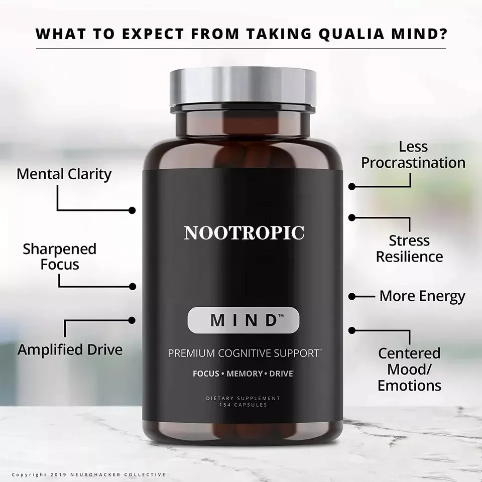 Private Label Nootropic Ginkgo biloba Bacopa monnieri Vegan DHA Brain Booster Supplements Mushroom capsules