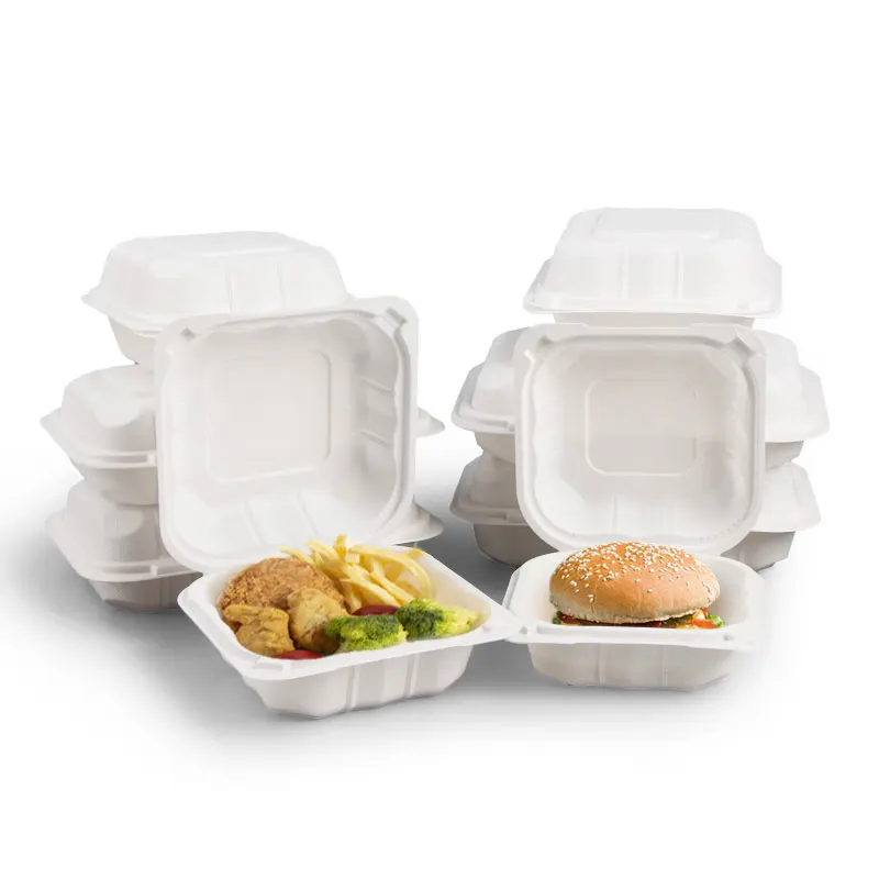 Brand Custom Clamshell Takeway Lunch Box Food Container Plastic Filled Meal Prep Take Out Food Boxes