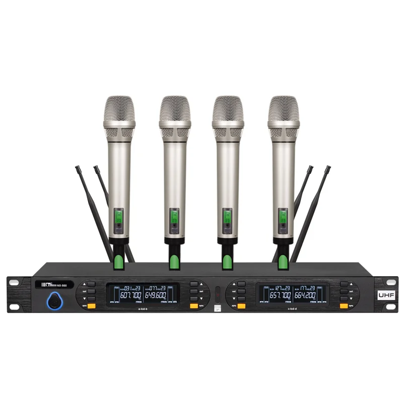 Enping uhf band professional one for four handle/lapel/headset/meeting wireless microphone