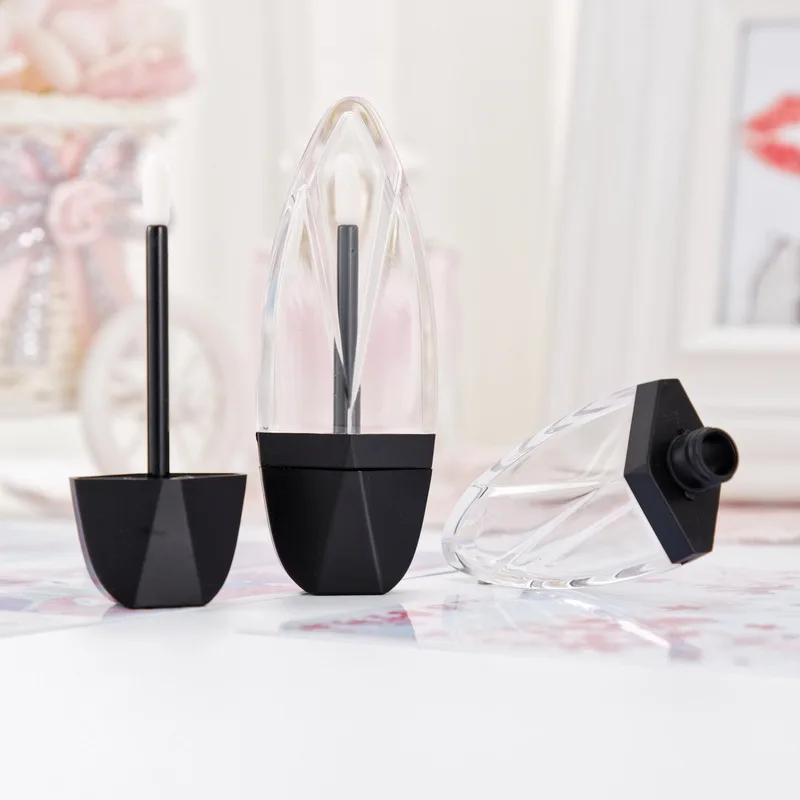 Rhombus unique shape lip gloss tube with wands diamond tears shape