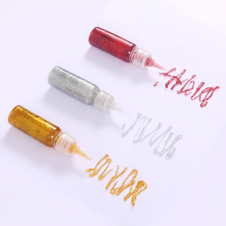 
High Quality Wholesale Slime Glitter Glue Diy Christmas Gift Bright Mult-Color Glitter Glue Set For Kids Decoration 