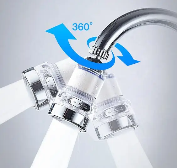 360-Degree Rotatable Water Saving Swivel Faucet Extension Kitchen Sink Aerator Filter Adapter Faucet Nozzle Faucet Extender