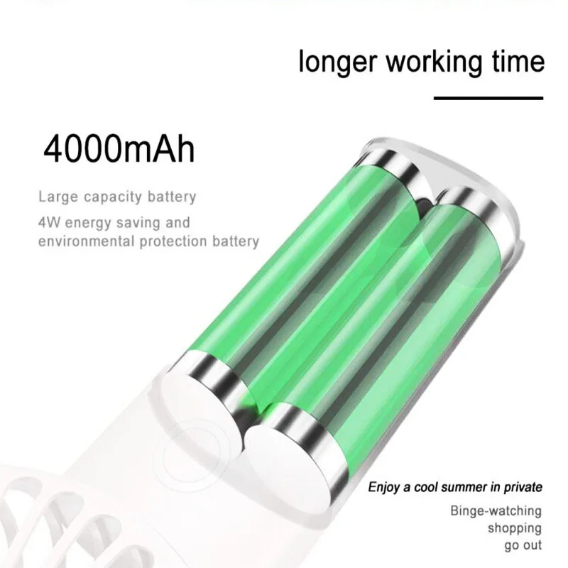 
mini USB fan Portable Personalized Handheld Battery Fans 4000mAh high capacity Rechargeable LED cooling desk fan for OEM gifts 