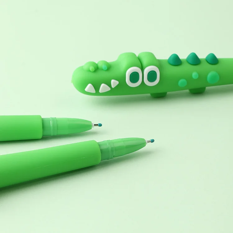 Cute Anxiety Crocodile Gel Pen Silicone Children Student Office Pen