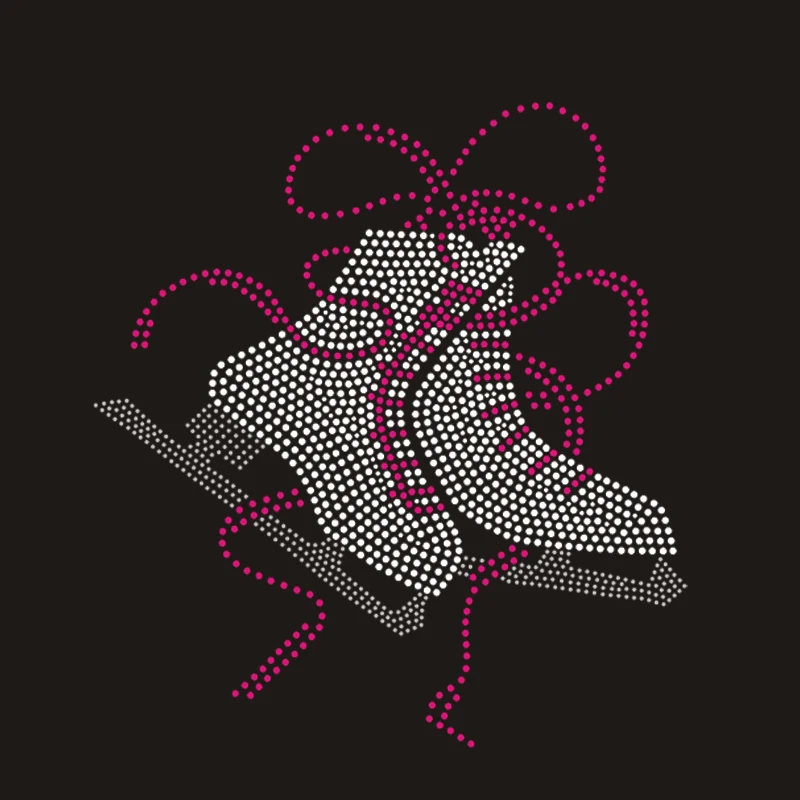 custom iron on sports team logo figure skating speed mom rhinestone transfer for shirts and hoodies