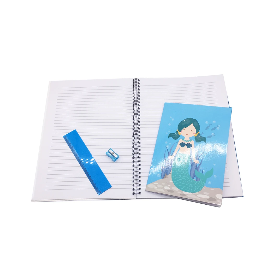 Custom Wholesale Notebook Lovely Carton Styles Ruler Sharpener School Stationery Set