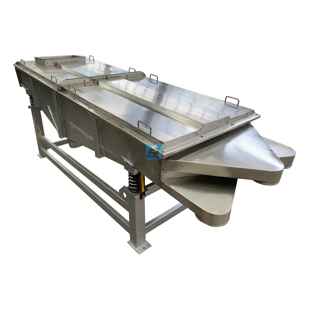 XC carbon steel sawdust linear vibrating screen sand Linear Vibrating Sieve Larvae Screen Vibrator sieve for plastic particles