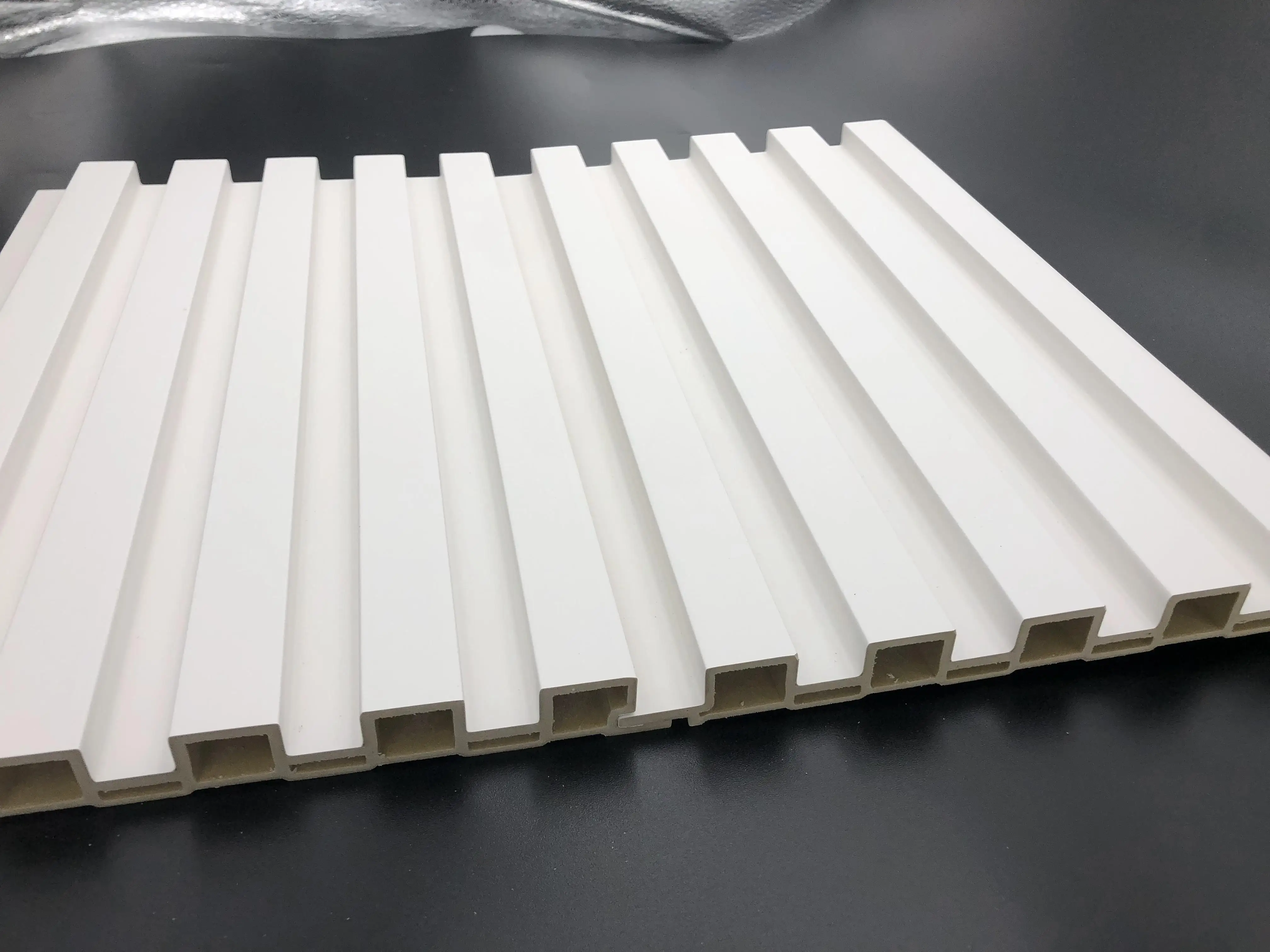 Gooday 3d fluted Wall sheet PVC film  Veneer bamboo fiber ecofriendly free healthy materials interior wpc wall panel