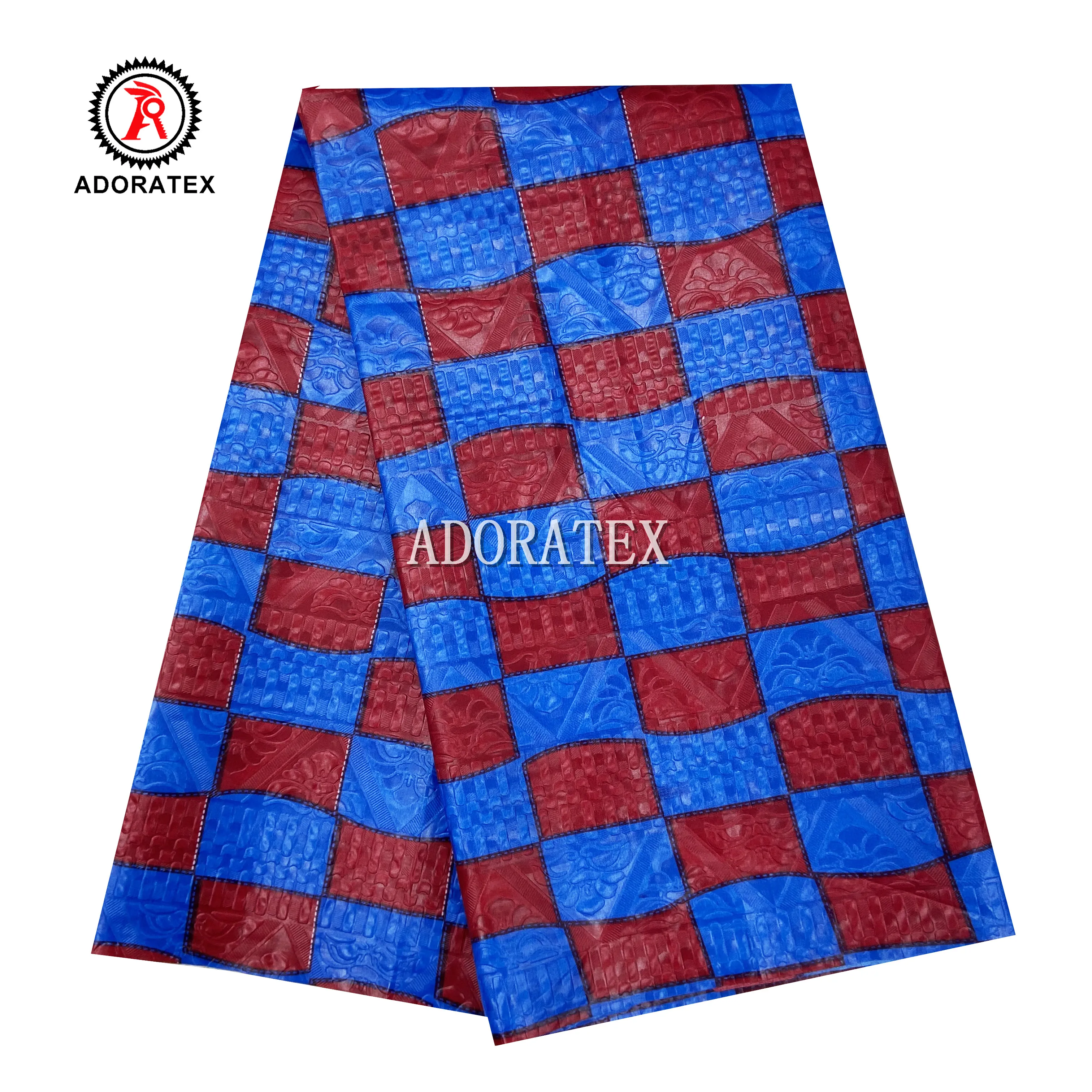 ADORATEX African new 3D emboss bazin design wax fabric to west african