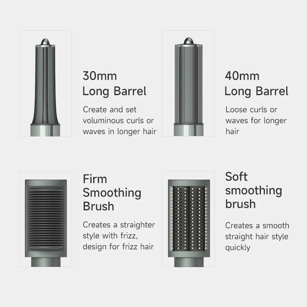 7 in 1 Air Hair Styling Tools Wrap 110000 RPM Ionic Hair Dryer Curlers, Round Blow Dryer Brush, Hair Straightener Brush,Nozzle