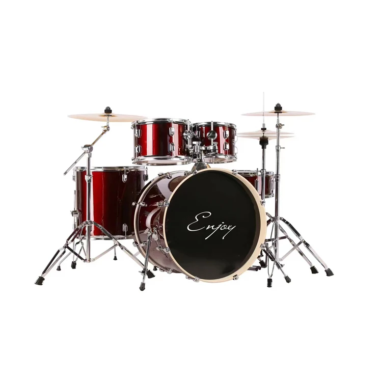 GE1335 Complete Full Size 5 Piece Adult Snare Drum Set  With Cymbals, Hardware, Sticks, & Thron