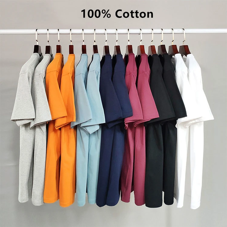 High Quality 100% Heavy Cotton Blank Custom Thick T Shirt For Men T-shirt Printing Logo Black Plain Unisex Oversized Tshirt