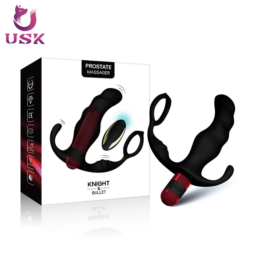 9 vibration modes prostate massage device male butt masturbator with penis cock ring