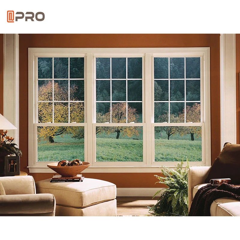 American UK Popular Style Standards Aluminium Thermal Break Anti Theft Aluminum up Down Single/Double Hung Window with Nets Line