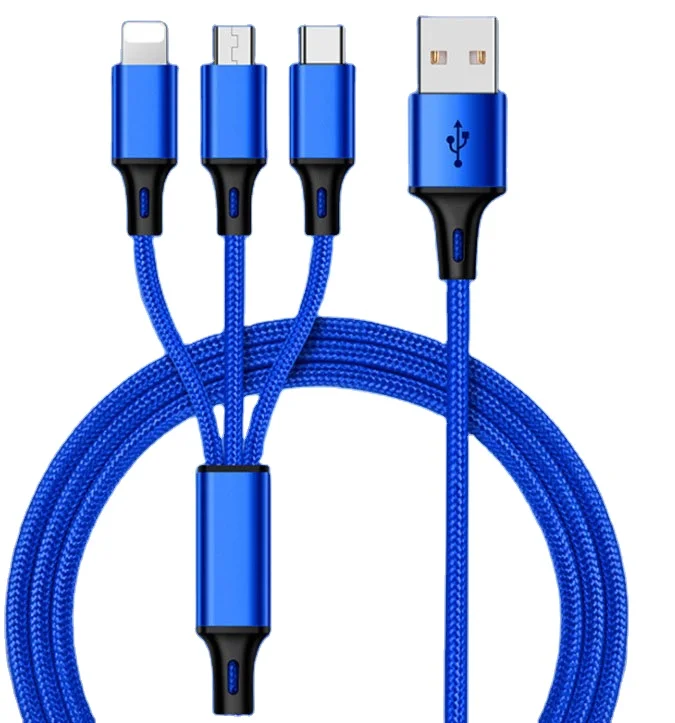  USB-кабель 3 в 1 с нейлоновой оплеткой для