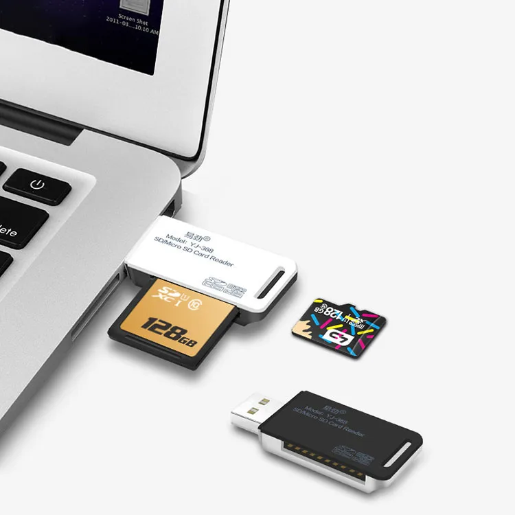 Free Shipping/Dorp Shipping Mobile TF Card Camera SLR SDXC Card Reader 2 in 1 USB SD Memory Card Reader