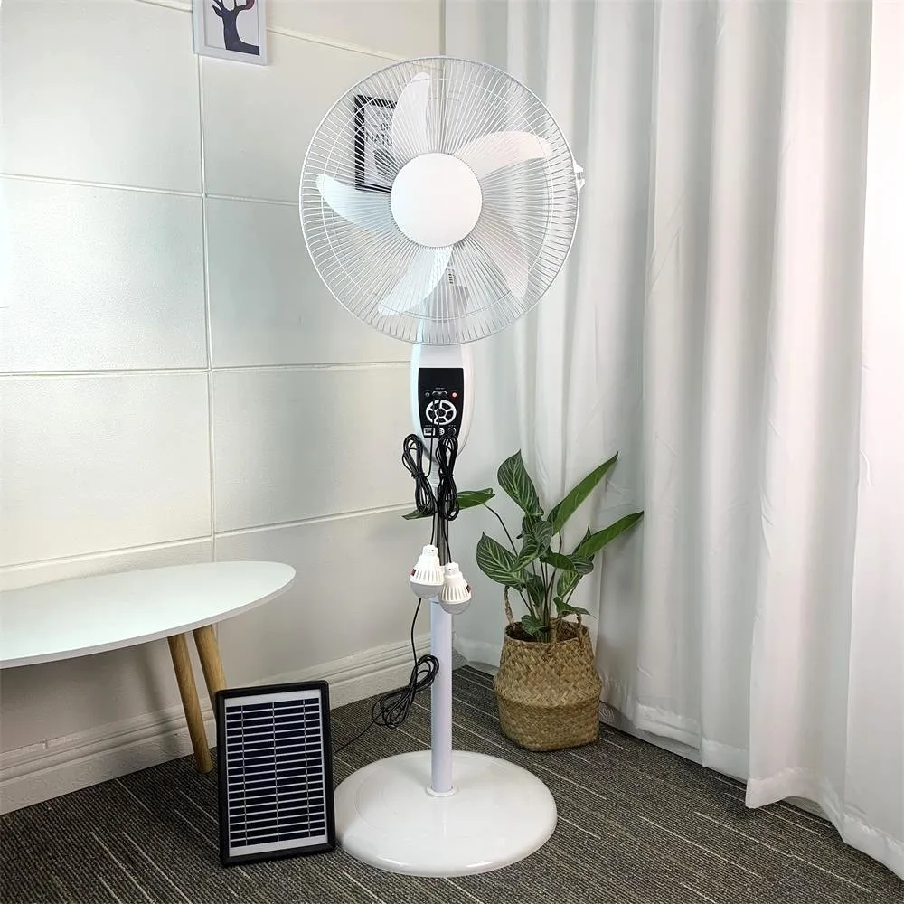 16 Inch Solar Panel Fan Hot sales High Quality Electric Rechargeable Smart Standing Fan With Battery Included
