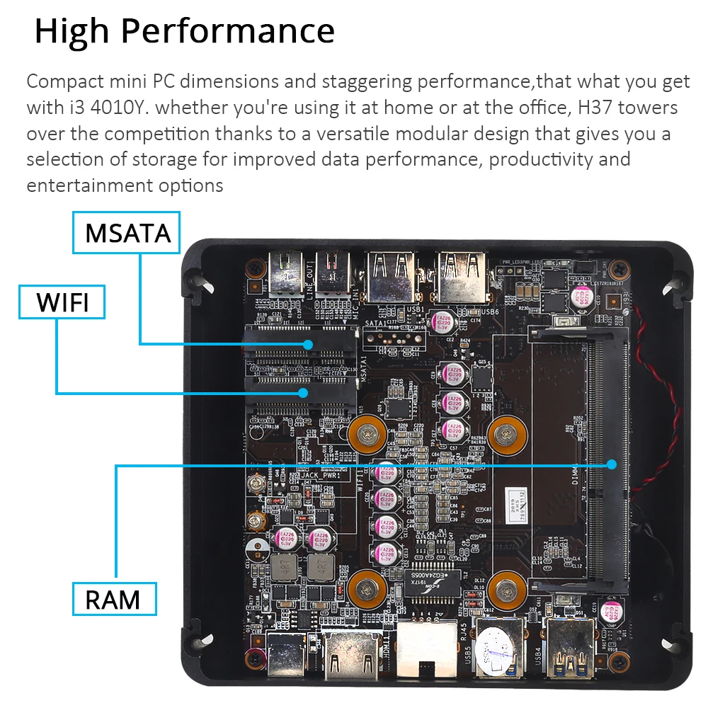 Hot sale thin htpc i7 i5 i3 4200Y Processor desktop computer box win10 8 GRam mini PC for interactive educational class
