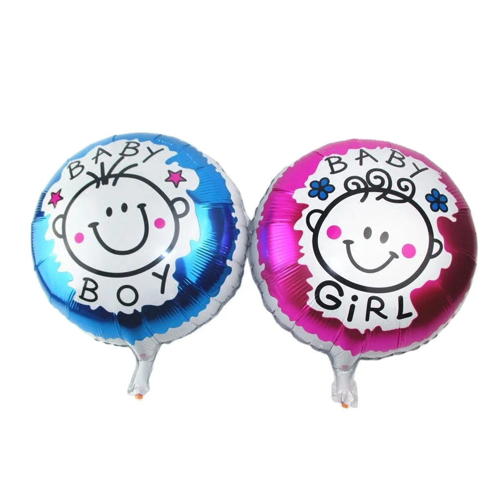 It Is A Boy Girl Blue Foil Balloon Mylar Baby Shower Round Shape 18inch Helium Foil Balloon Gender Reveal Party Balloon