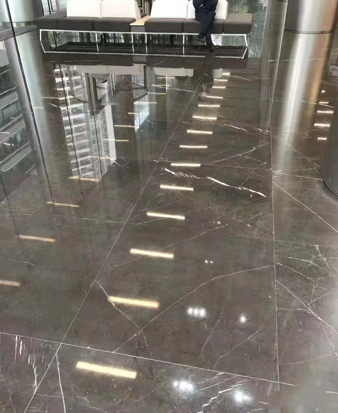 Grey Stone Marble Popular Luxury with White Natural Stone Modern Indoor Villa House Polished Floor Tiles Stairs Steps