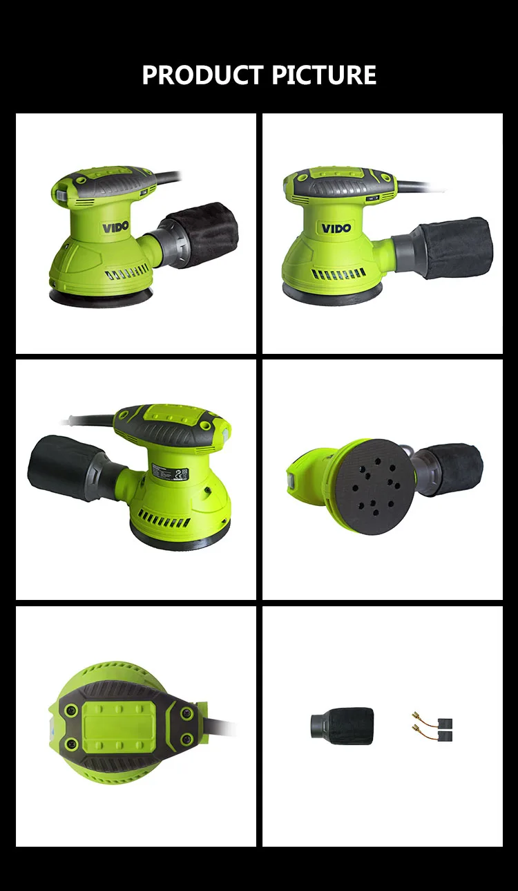 VIDO 320w electric mini belt hardwood floor rotary spindle wood random variable speed finisher orbital hard wood flooring sander