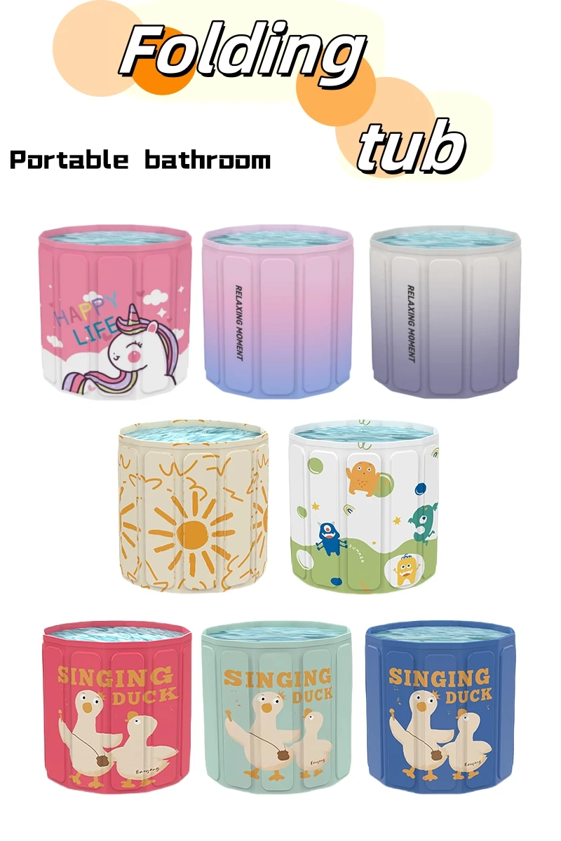 Foldable bathtub with modular stabilizing structure Practical bathtub Thick Quick-drying material Suitable for kids and adults