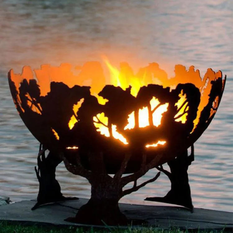 JH-Mech Made-to-order Fancy Designs Outdoor Laser cut Firepits Hemisphere Bowl Firepits Sphere