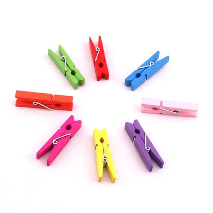 Hot sale promotion hanging wood photo clothes clip craft decorative colored wooden pegs