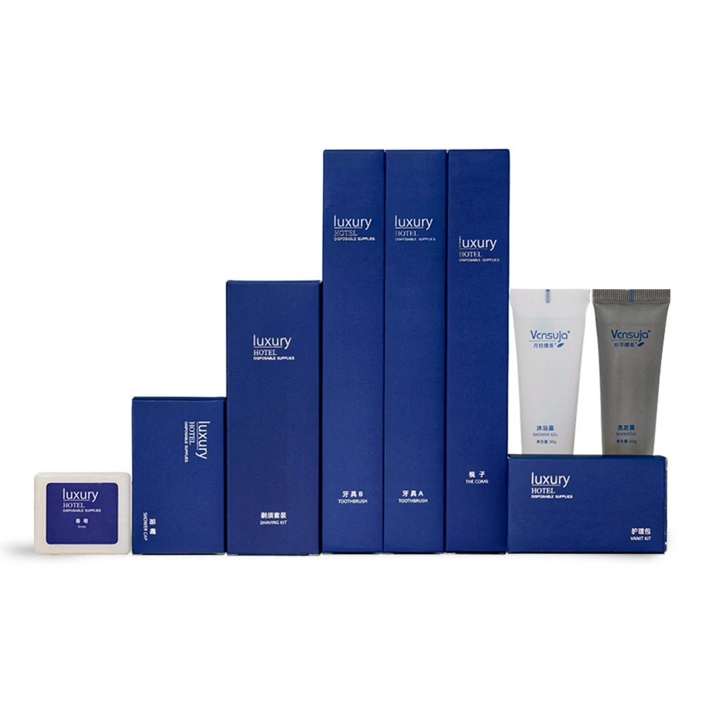 Custom Luxury 5 Star Hotel Guest Disposable Toothbrush Items Toiletries Kit Accessories Set For Bathroom Hotel Amenities