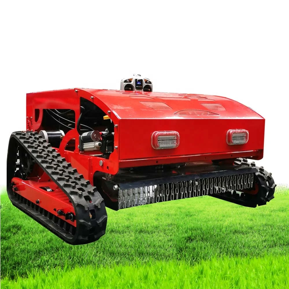 Small Intelligent Remote Control Lawn Mower Crawler Petrol Weed Whacker Garden Machinery Agricultural Orchard Mowing Equipment