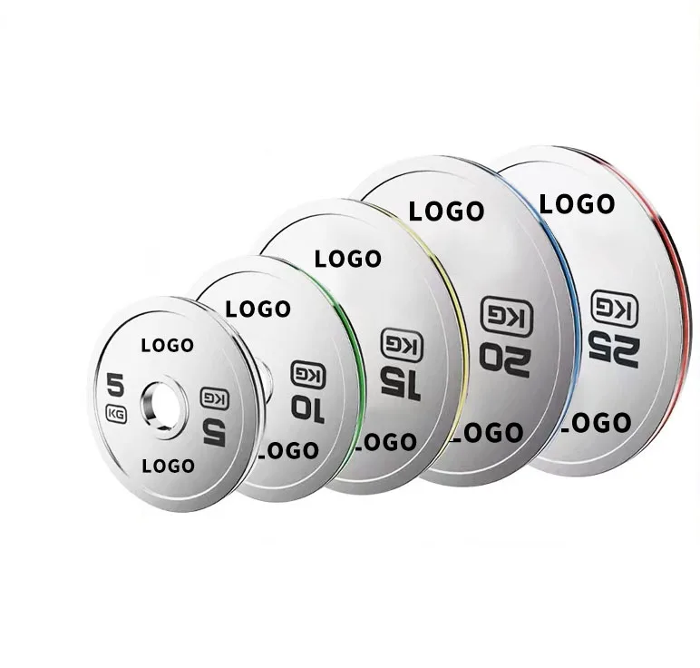 Powerlifting  Chrome Calibrated Stainless Steel  Weight Plates For Gym