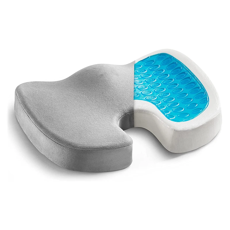 Orthopedic Cooling Gel Enhanced Car Seat Cushion Memory Foam Non-Slip Sciatica Back Pain Relief Chair Cushion in Stock