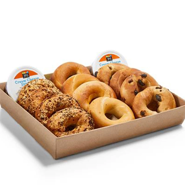 Custom design food grade take away bagel cardboard box packaging