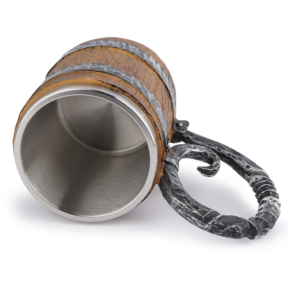 Middle Ages Vikng Pirate Coffee Mugs Stainless Steel 3d Resin Cups And Mugs Copo Tankard Beer Wine Big Capacity Cup Caneca