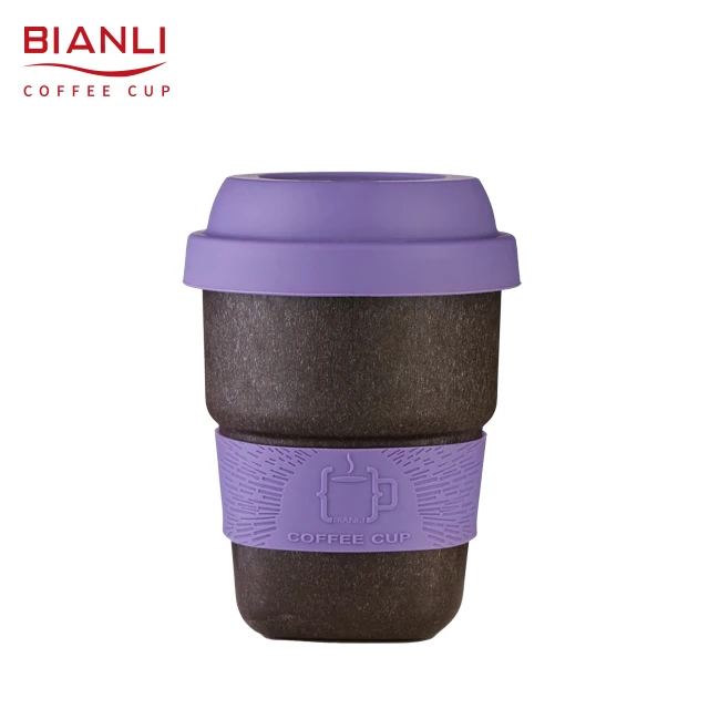 Custom Eco Friendly Coffee Grounds Plastic Travel Mugs Nordic Biodegradable Water Double Wall Reusable Coffee Cup