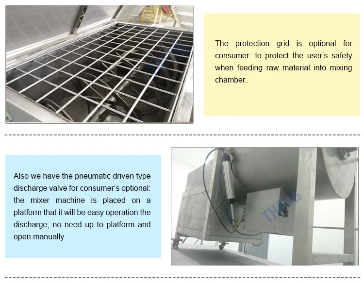 stainless steel 304 Double screw ribbon blender mixer dry powder mixing machine for