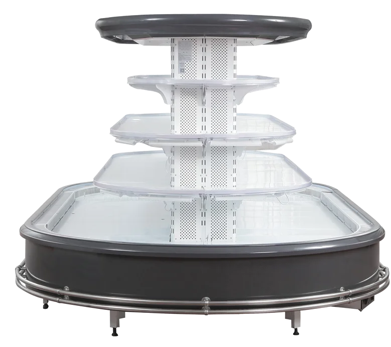 Supermarket refrigerator island fruit vegetable refrigerator display cooler showcase for daily fresh