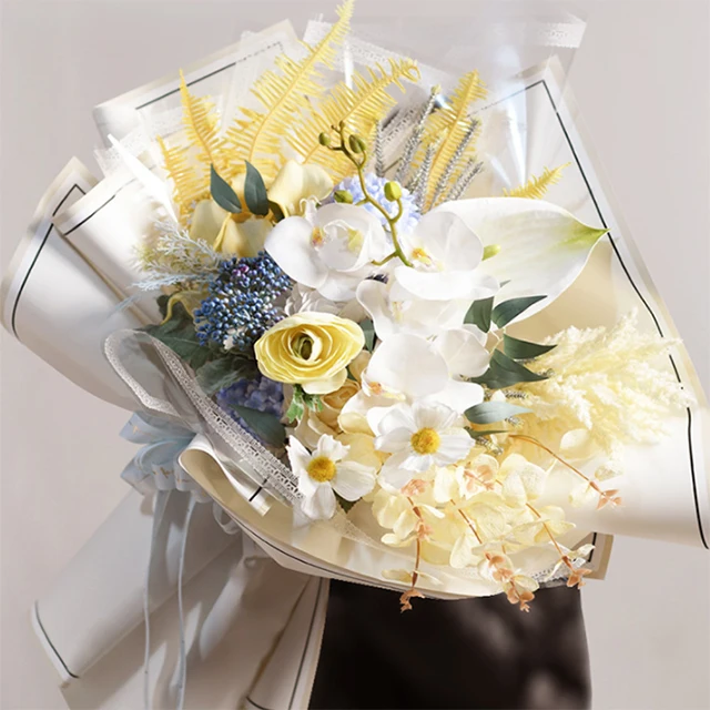 custom waterproof gift floral bouquets roll paper packing non woven korean rose flowers wrapping paper packaging